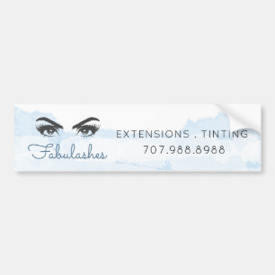 Blue Waterverf Makeup Artist Business Promotion Bumpersticker