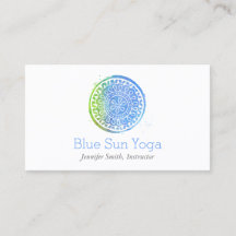 Blue Waterverf Mandala Yoga en Wellness