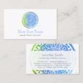 Blue Waterverf Mandala Yoga en Wellness Visitekaartje (Voorkant / Achterkant)