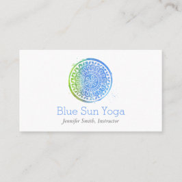 Blue Waterverf Mandala Yoga en Wellness Visitekaartje