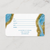Blue Waterverf Marble Gold Hair Makeup Gift Kaart Visitekaartje (Achterkant)
