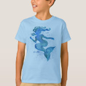Blue Waterverf Mermaid T-Shirt (Voorkant)