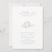 Blue Waterverf Modern Little Chef Baby shower Kaart (Voorkant)