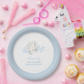 Blue Waterverf Modern Little Chef Baby shower Papieren Bordje (Feest)