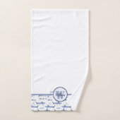 Blue Waterverf Monogram Shark Marine Life Zee Bad Handdoek (Handdoek)