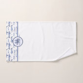 Blue Waterverf Monogram Shark Marine Life Zee Bad Handdoek (Handdoek)
