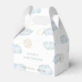 Blue Waterverf Moon Star Cloud Boy Baby shower Bedankdoosjes (Achterkant)