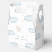 Blue Waterverf Moon Star Cloud Boy Baby shower Bedankdoosjes (Geopend)