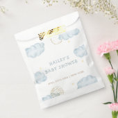 Blue Waterverf Moon Star Cloud Boy Baby shower Bedankzakje (Gezegeld)
