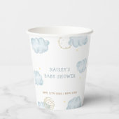 Blue Waterverf Moon Star Cloud Boy Baby shower Papieren Bekers (Achterkant)