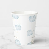 Blue Waterverf Moon Star Cloud Boy Baby shower Papieren Bekers (Links)