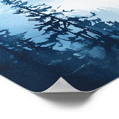 Blue Waterverf Mountain bruiloft welkomstbord Poster (Hoek)