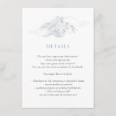 Blue Waterverf Mountain Natuur Wedding Details Informatiekaartje (Voorkant)