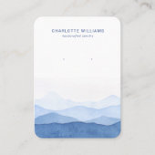 Blue Waterverf Mountain Sieraden Kaart Visitekaartje (Voorkant)