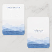 Blue Waterverf Mountain Sieraden Kaart Visitekaartje (Voorkant / Achterkant)