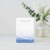 Blue Waterverf Mountain Sieraden Kaart Visitekaartje (Staand voorkant)