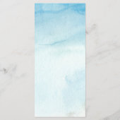 Blue Waterverf Ocean Beach Sand Weddenrennen Menu (Achterkant)