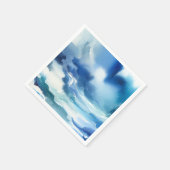 Blue Waterverf Ocean Water Waves Verjaardagsfeest Servet (Hoek)