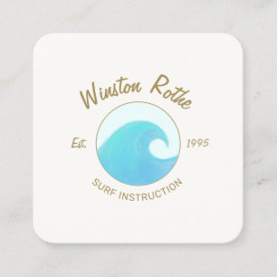Blue Waterverf Ocean Wave Logo Visitekaartje