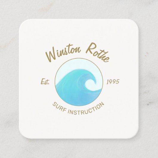 Blue Waterverf Ocean Wave Logo Visitekaartje (Voorkant)