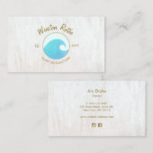 Blue Waterverf Ocean Wave Logo Visitekaartje (Voorkant / Achterkant)