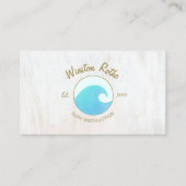 Blue Waterverf Ocean Wave Logo Visitekaartje (Voorkant)