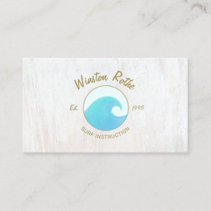 Blue Waterverf Ocean Wave Logo Visitekaartje