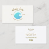 Blue Waterverf Ocean Wave Logo Visitekaartje (Voorkant / Achterkant)