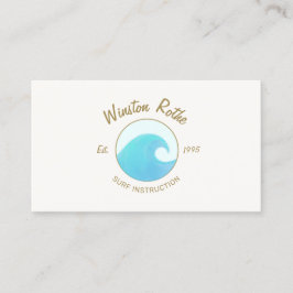 Blue Waterverf Ocean Wave Logo Visitekaartje