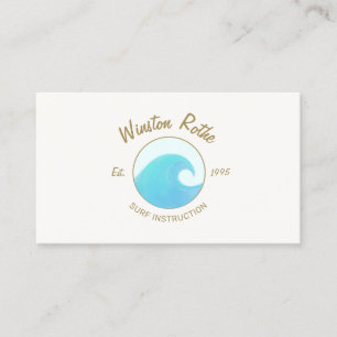 Blue Waterverf Ocean Wave Logo Visitekaartje