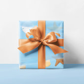 Blue Waterverf Ocean Waves Pattern Inpakpapier Vel