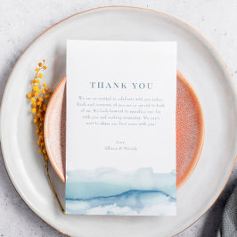 Blue Waterverf Ocean Wedding Aankondigingskaart