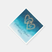 Blue Waterverf Ombre Monogrammed Servet (Hoek)