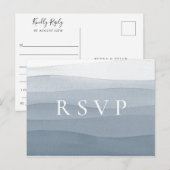 Blue Waterverf Ombre Wedding RSVP Song Request Uitnodiging Briefkaart (Voorkant / Achterkant)