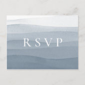 Blue Waterverf Ombre Wedding RSVP Song Request Uitnodiging Briefkaart (Voorkant)