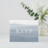 Blue Waterverf Ombre Wedding RSVP Song Request Uitnodiging Briefkaart (Staand voorkant)