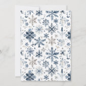 Blue Waterverf Ornament Exchange Holiday Party Kaart (Achterkant)