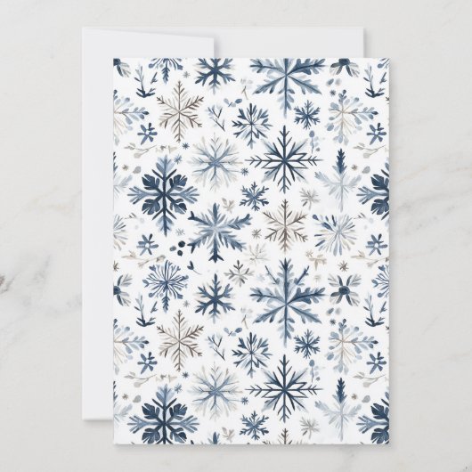 Blue Waterverf Ornament Exchange Holiday Party Kaart (Achterkant)