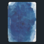 Blue Waterverf Paint Splash gepersonaliseerd iPad Pro Cover<br><div class="desc">De moderne en stijlvolle iPad-hoes heeft een achtergrond met een blauwe waterverf. Aanpassen door jouw naam of korte zin toe te voegen.</div>