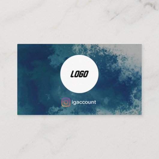 Blue Waterverf Painter QR-code Visitekaartje (Achterkant)