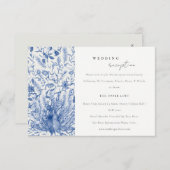 Blue Waterverf Peacock Weddenschappen Receptie Informatiekaartje (Voorkant / Achterkant)