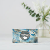 Blue Waterverf Pen Nib Professional Writer Author Visitekaartje (Staand voorkant)