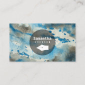 Blue Waterverf Pen Nib Professional Writer Author Visitekaartje (Voorkant)