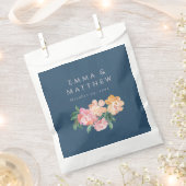 Blue Waterverf Peonies Floral Bouquet Bedankzakje (Geknipt)