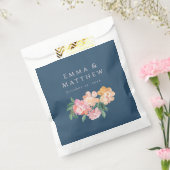 Blue Waterverf Peonies Floral Bouquet Bedankzakje (Gezegeld)