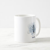 Blue Waterverf Personalized Name Letter Initiaal I Koffiemok (Voorkant rechts)