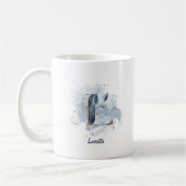 Blue Waterverf Personalized Name Letter Initiaal L Koffiemok (Links)