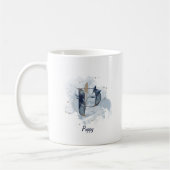 Blue Waterverf Personalized Name Letter Initiaal P Koffiemok (Links)