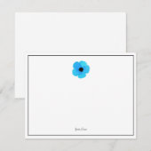 Blue Waterverf Poppy Note Card Notitiekaartje (Voorkant / Achterkant)