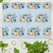 Blue Waterverf Pumpkin Autumn Kitchen Towel Theedoek (Gevouwen)